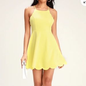 Lulu’s Play on Curves Light Yellow Backless Dress